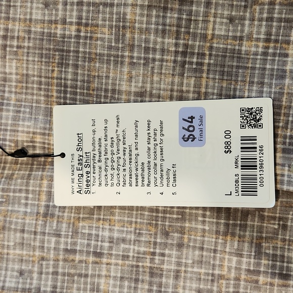 Men's Lululemon botton down shirt size L - Picture 3 of 4
